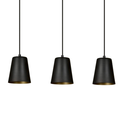 Milga takpendel 3 lys - Svart/Gullfarget-Takpendler-Emibig-415/3-Lightup.no