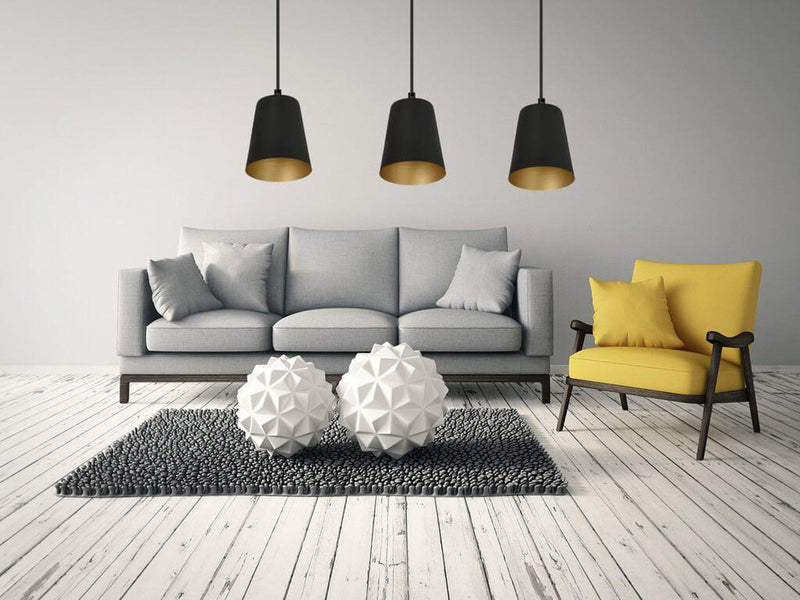 Milga takpendel 3 lys - Svart/Gullfarget-Takpendler-Emibig-415/3-Lightup.no