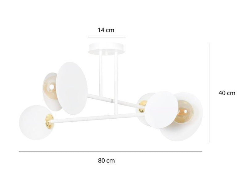 Minerva taklampe 4 lys - Hvit-Taklamper-Emibig-613/4-Lightup.no