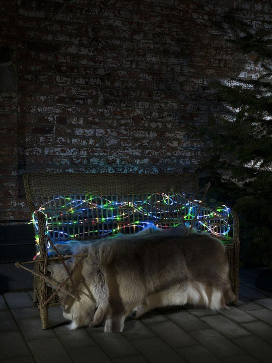 Minilysslange 260 LED 20 meter utendørs IP44 - Farget-Julebelysning juletrelys ute-Konstsmide-3090-500-Lightup.no