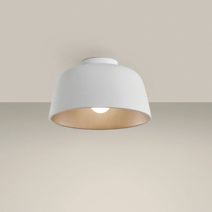 Miso taklampe 28,5 cm - Hvit/Gullfarget-Taklamper-NorDesign-Hvit / Gull-15-8330-14-DL-Lightup.no