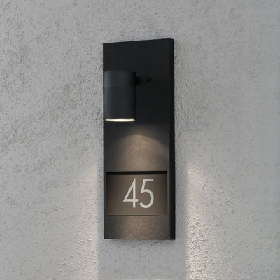 Modena vegglampe inkl husnummer - Svart-Utebelysning vegg opp og ned-Konstsmide-7655-750-Lightup.no