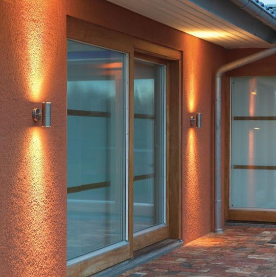 Modena vegglampe opp/ned GU10 rustfritt stål-Utebelysning vegg opp og ned-Konstsmide-Stål-7571-000-Lightup.no