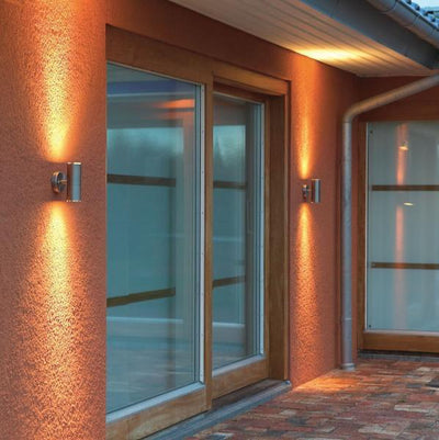 Modena vegglampe opp/ned GU10 rustfritt stål-Utebelysning vegg opp og ned-Konstsmide-7571-000-Lightup.no