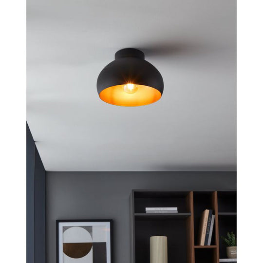 Mogano takplafond 28 cm E27 - Svart/Kobberfarget-Taklamper-Eglo-Svart / Kobber-900555-Lightup.no