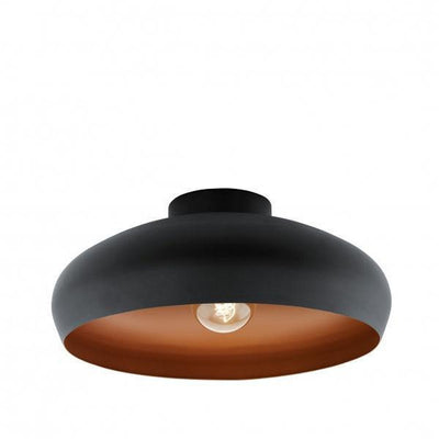 Mogano takplafond 40 cm E27 - Svart/Kobber-Taklamper-Eglo-94547-Lightup.no