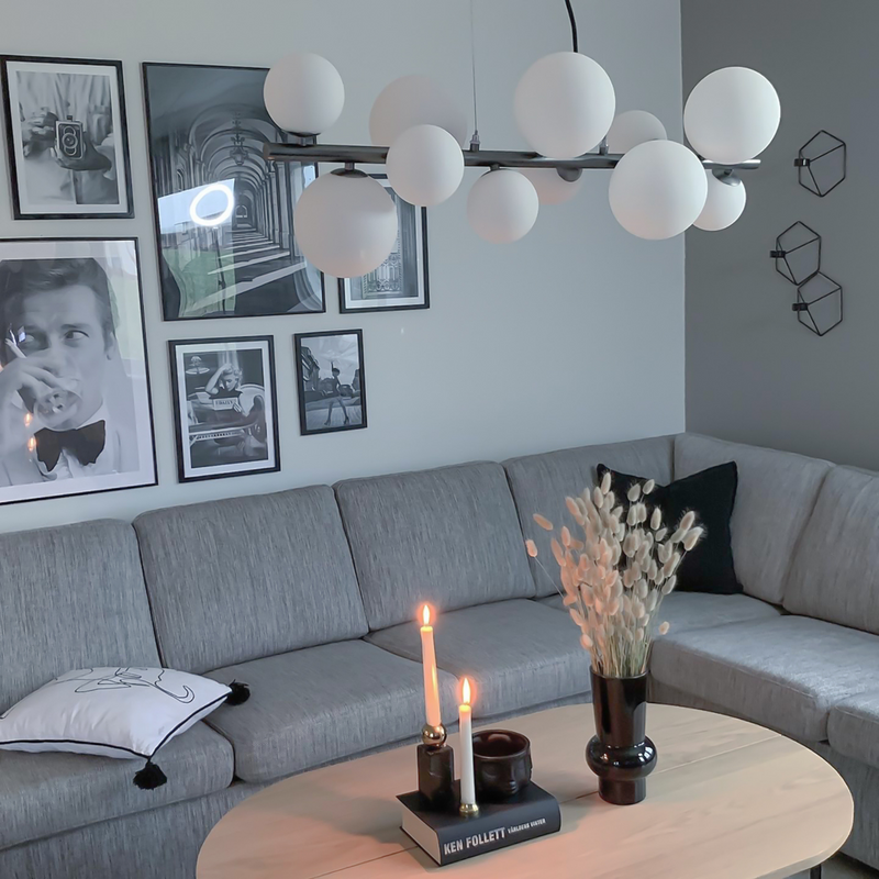 Molekyl takpendel L85 - Tinn/Opalhvit-Takpendler-Aneta Lighting-65909-94-Lightup.no