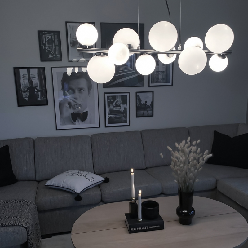 Molekyl takpendel L85 - Tinn/Opalhvit-Takpendler-Aneta Lighting-65909-94-Lightup.no
