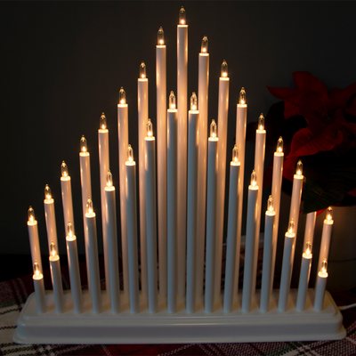 Mona adventsstake 33 lys - Hvit-Julebelysning adventsstake-Scanlight-166282-Lightup.no
