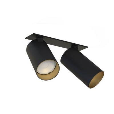 Mono dobbel innfelt takspot - Svart/Gullfarget-Taklamper-Nowodvorski-N-7690-Lightup.no