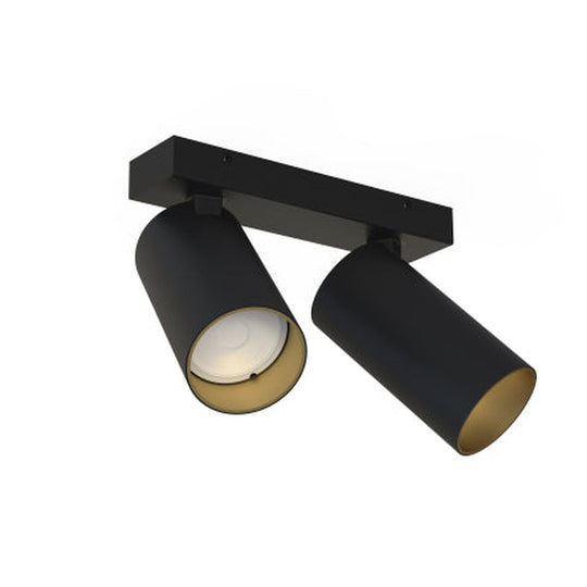 Mono dobbel takspot - Svart/Gullfarget-Taklamper-Nowodvorski-Svart / Gull-N-7766-Lightup.no