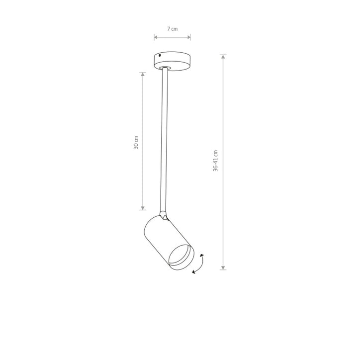 Mono medium lang enkel takspot - Svart-Taklamper-Nowodvorski-N-7728-Lightup.no