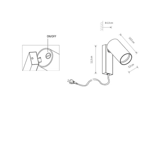 Mono vegglampe - Svart/Messingfarget-Vegglamper-Nowodvorski-Svart / Messing-N-7781-Lightup.no
