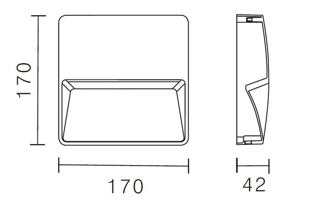 Montego 170 vegglampe utendørs 6,4W IP65 Dimbar 3000/4000K CS - Antrasitt-Utebelysning vegg opp og ned-NorDesign-Antrasitt-205040120-Lightup.no