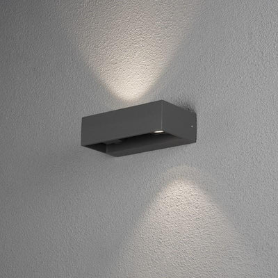 Monza vegglampe 2x6W LED - Mørk grå-Utebelysning vegg opp og ned-Konstsmide-7858-370-Lightup.no