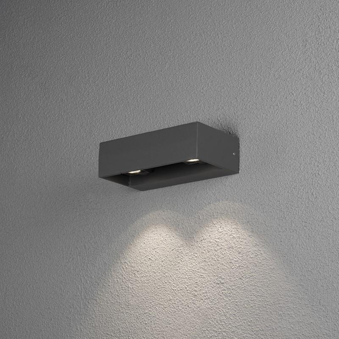 Monza vegglampe 2x6W LED - Mørk grå-Utebelysning vegg opp og ned-Konstsmide-7858-370-Lightup.no
