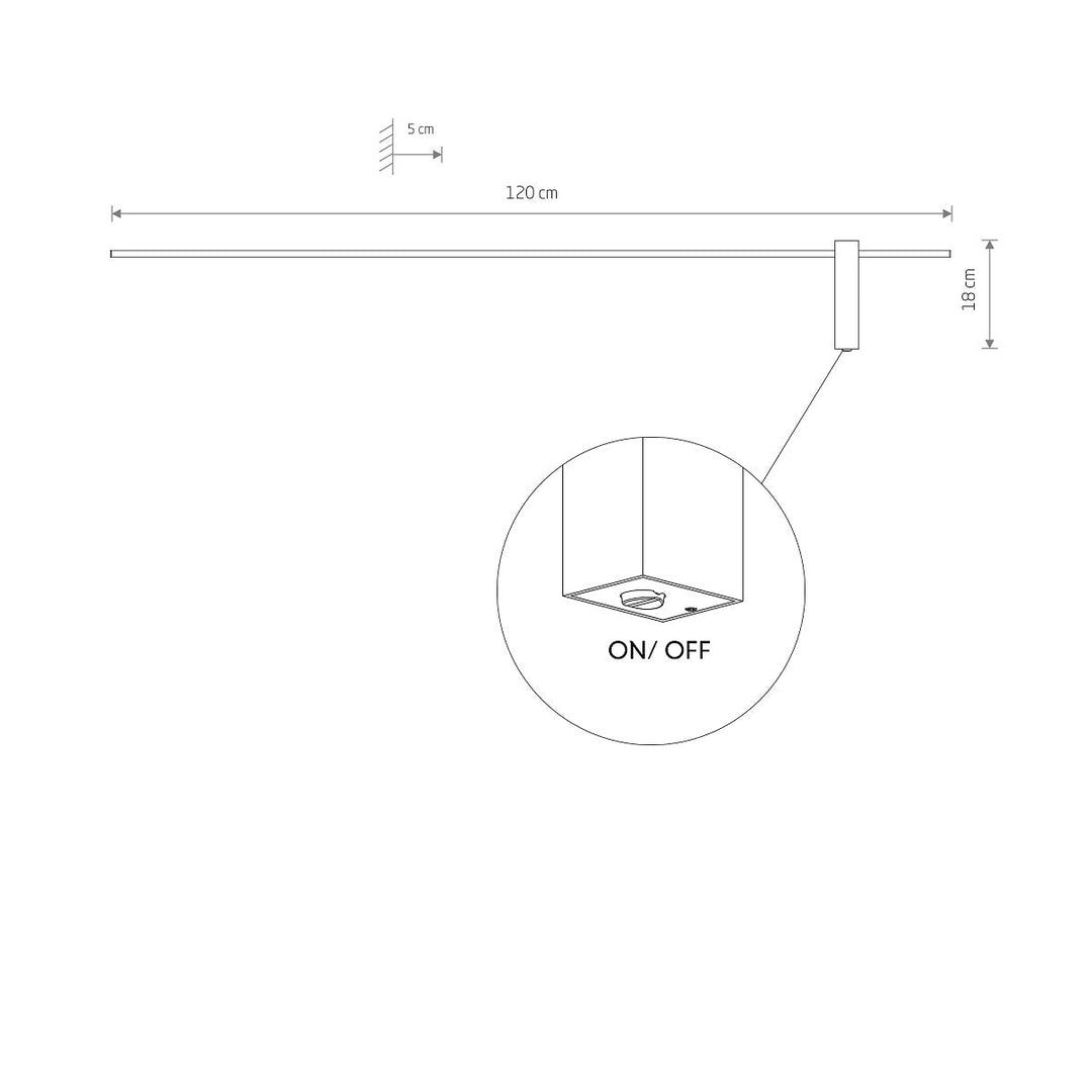 Motive vegglampe large 120 cm 17W 3000K - Svart-Vegglamper-Nowodvorski-Svart-N-10313-Lightup.no