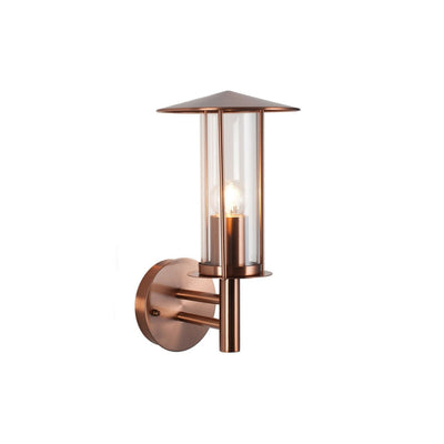 Myosotis vegglampe utendørs - Børstet kobber/klart glass-Utebelysning vegg klassisk-Pacific Lifestyle-40-008-Lightup.no