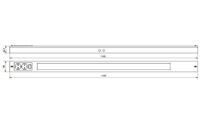Namsen 1200 benkarmatur m/2 stikk 2700 Kelvin dimbar 26W - Hvit-Kjøkkenbenk belysning-Sg Armaturen As-3302783-Lightup.no
