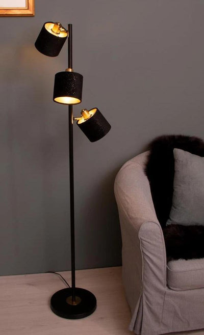 Napoli gulvlampe 3 lys glitter velour-Gulvlamper-Scanlight-169148-Lightup.no