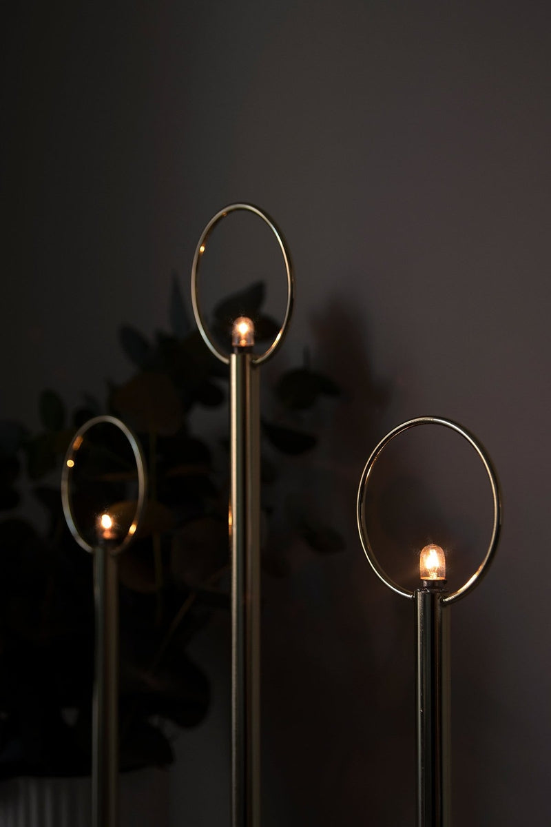 Natale adventsstake 3 lys - Messingfarget-Julebelysning adventsstake-Globen Lighting-615063-Lightup.no