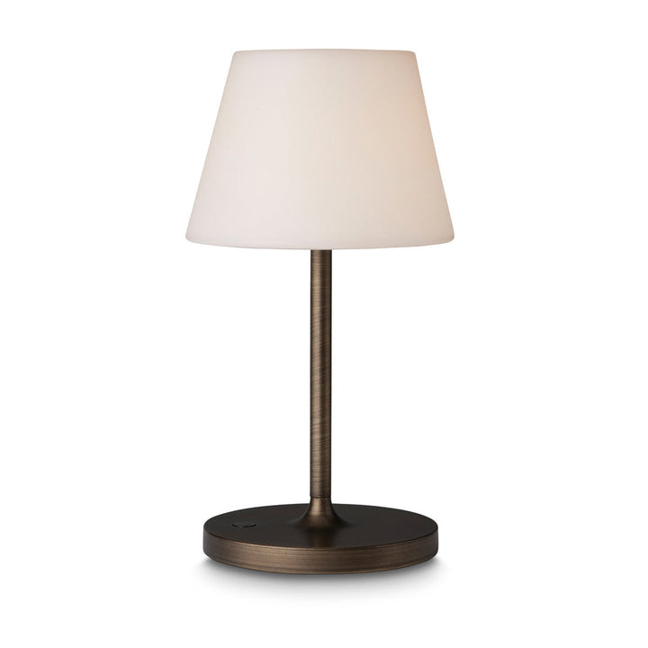 New Northern bordlampe oppladbar utendørs IP44 2W - Hvit/Antikk messingfarget-Bordlamper-Halo Designs-Messing-5705639800957-Lightup.no