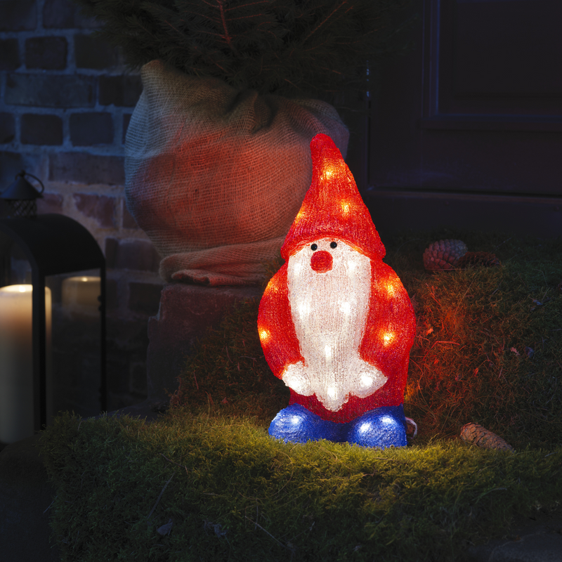 Nisse i akryl - 36 cm-Julebelysning dekor og pynt ute-Konstsmide-6242-103-Lightup.no