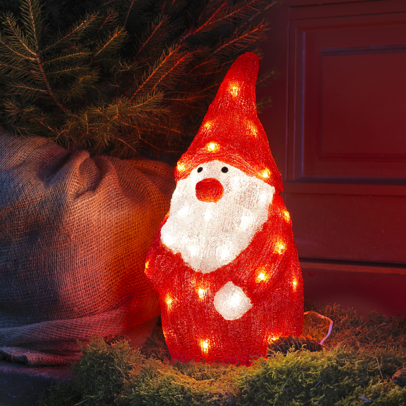 Nisse i akryl - 38 cm-Julebelysning dekor og pynt ute-Konstsmide-6243-103-Lightup.no
