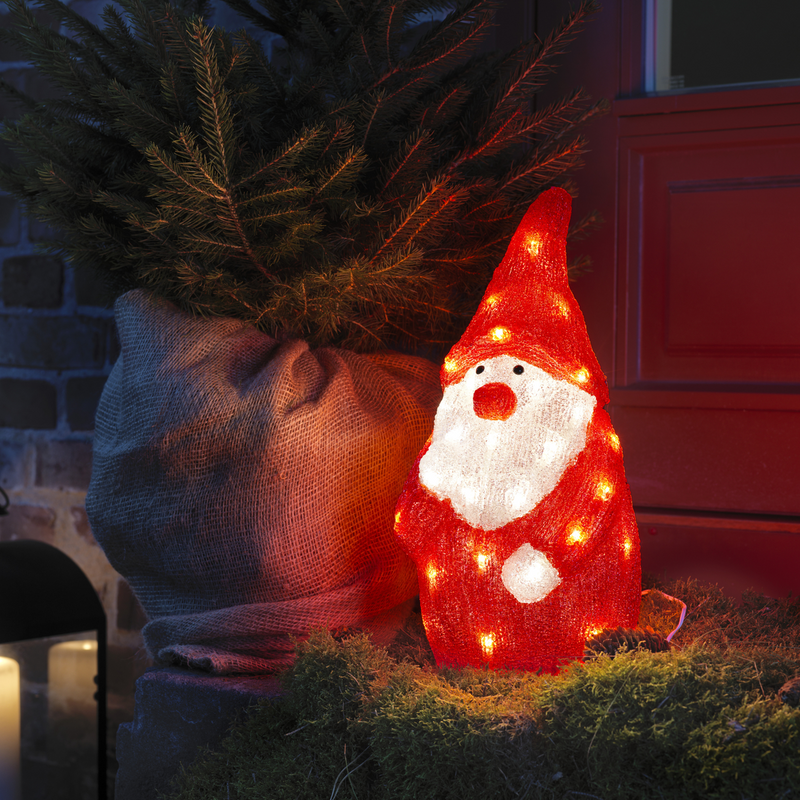 Nisse i akryl - 38 cm-Julebelysning dekor og pynt ute-Konstsmide-6243-103-Lightup.no