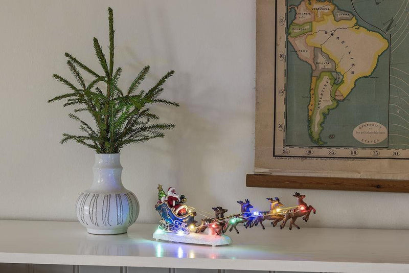 Nisse i slede 35,5 cm - Batteridrevet-Julebelysning dekor og pynt-Konstsmide-4205-000-Lightup.no