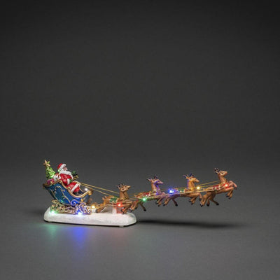 Nisse i slede 35,5 cm - Batteridrevet-Julebelysning dekor og pynt-Konstsmide-4205-000-Lightup.no
