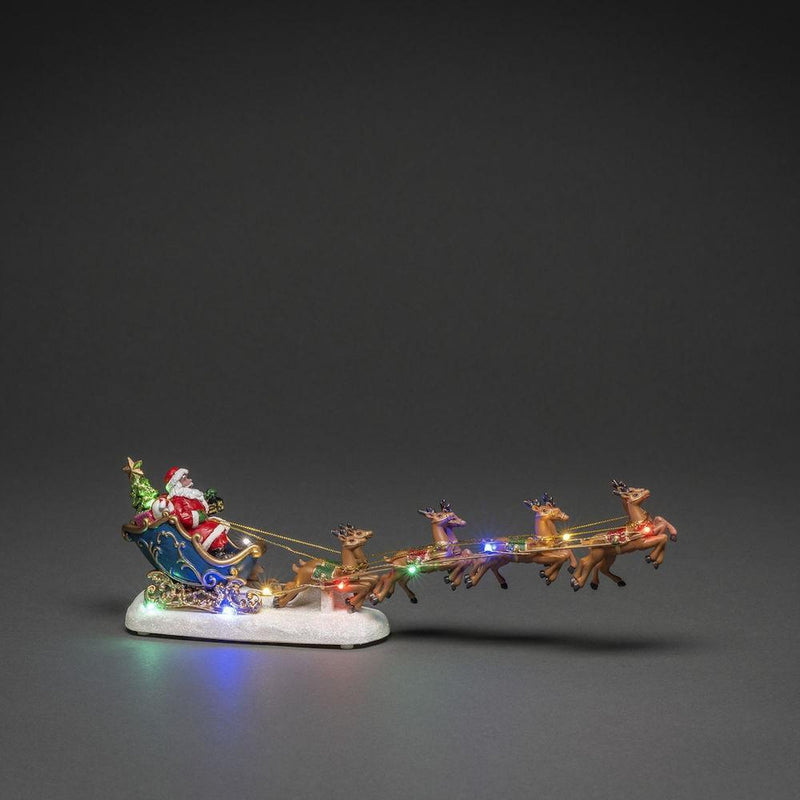 Nisse i slede 35,5 cm - Batteridrevet-Julebelysning dekor og pynt-Konstsmide-4205-000-Lightup.no