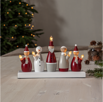 Nissefamile lysestake 5 lys-Julebelysning adventsstake-Star Trading-652-83-Lightup.no