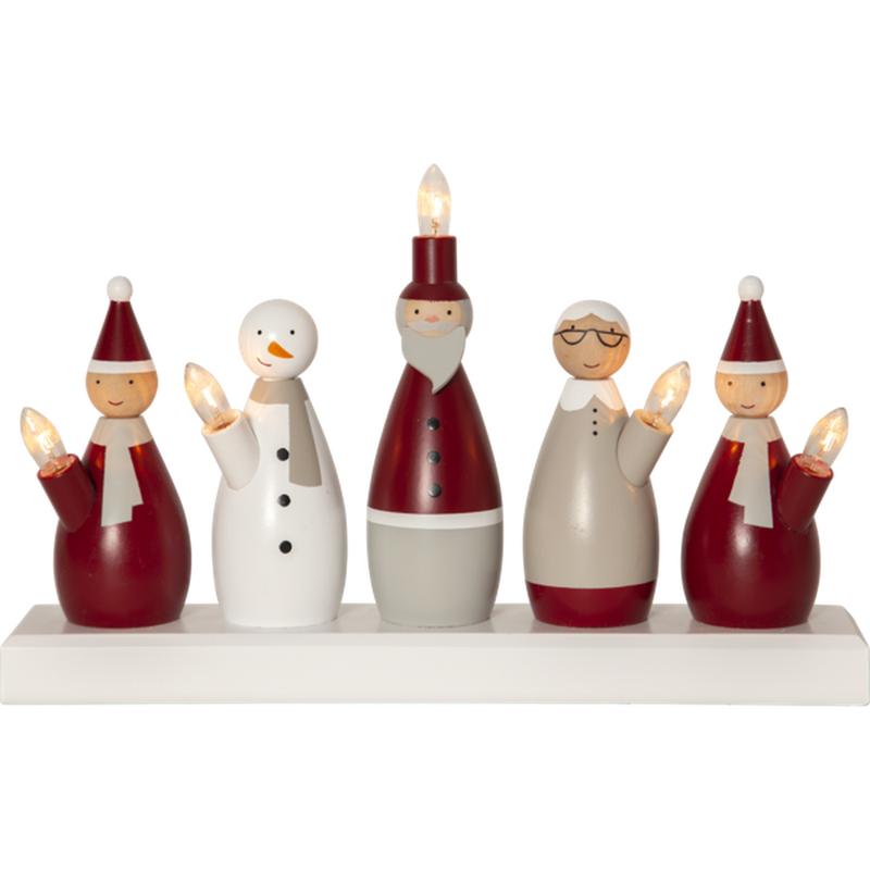 Nissefamile lysestake 5 lys-Julebelysning adventsstake-Star Trading-652-83-Lightup.no