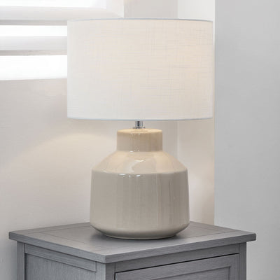 Nora bordlampe 44,5 cm - Hvit/Kremfarget-Bordlamper-Pacific Lifestyle-30-933-C-Lightup.no