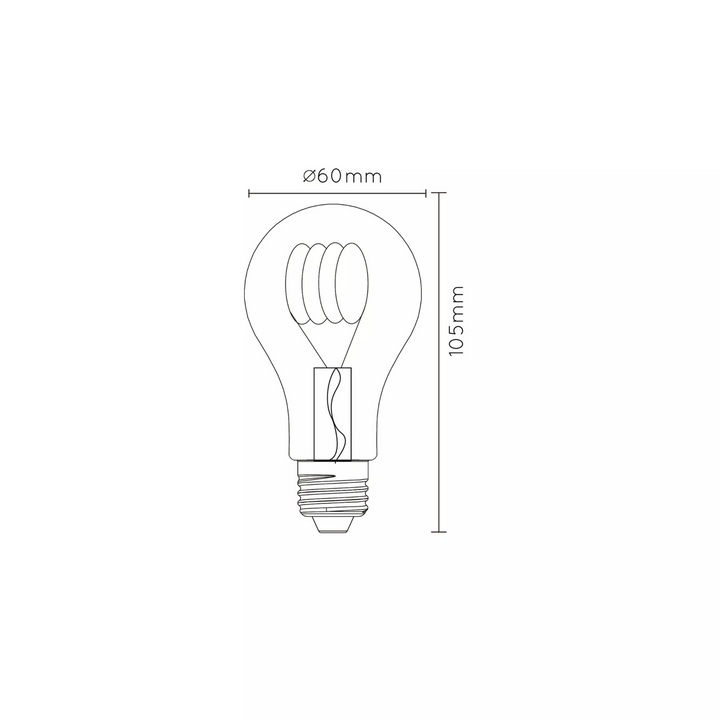 Normal E27 Filament Vintage LED 5W 2200K dimbar 60 mm - Amber-LED-pære E27 sokkel-Lucide-Amber-LC49042/05/62-Lightup.no
