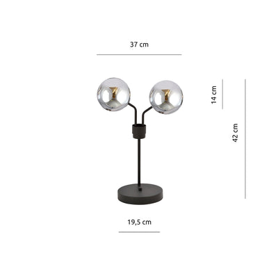 Nova bordlampe - Svart/Røykfarget-Bordlamper-Emibig-1140/LN2-Lightup.no