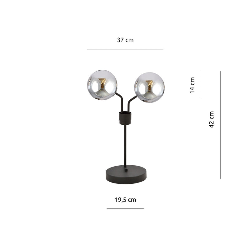 Nova bordlampe - Svart/Røykfarget-Bordlamper-Emibig-1140/LN2-Lightup.no