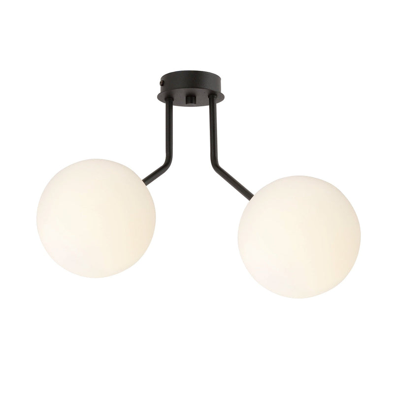 Nova taklampe - Svart/Opal-Taklamper-Emibig-1138/2-Lightup.no