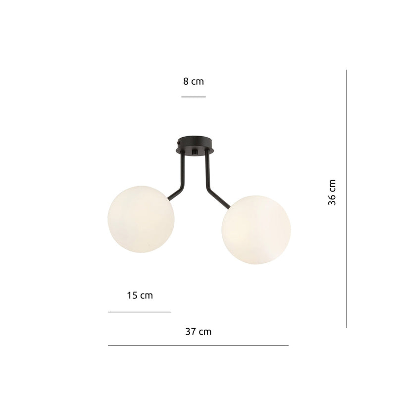 Nova taklampe - Svart/Opal-Taklamper-Emibig-1138/2-Lightup.no