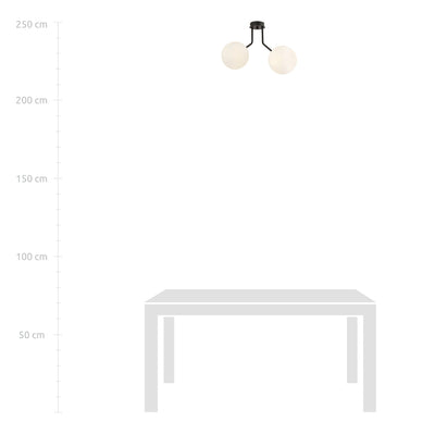 Nova taklampe - Svart/Opal-Taklamper-Emibig-1138/2-Lightup.no
