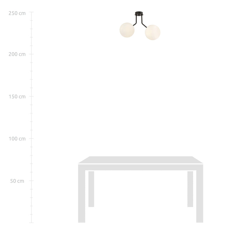 Nova taklampe - Svart/Opal-Taklamper-Emibig-1138/2-Lightup.no