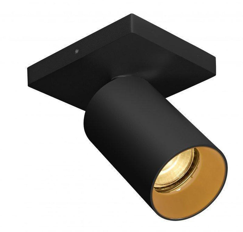 OZ K1 taklampe med 1 spott - Svart/gull-Taklamper-NorDesign-774490105-Lightup.no
