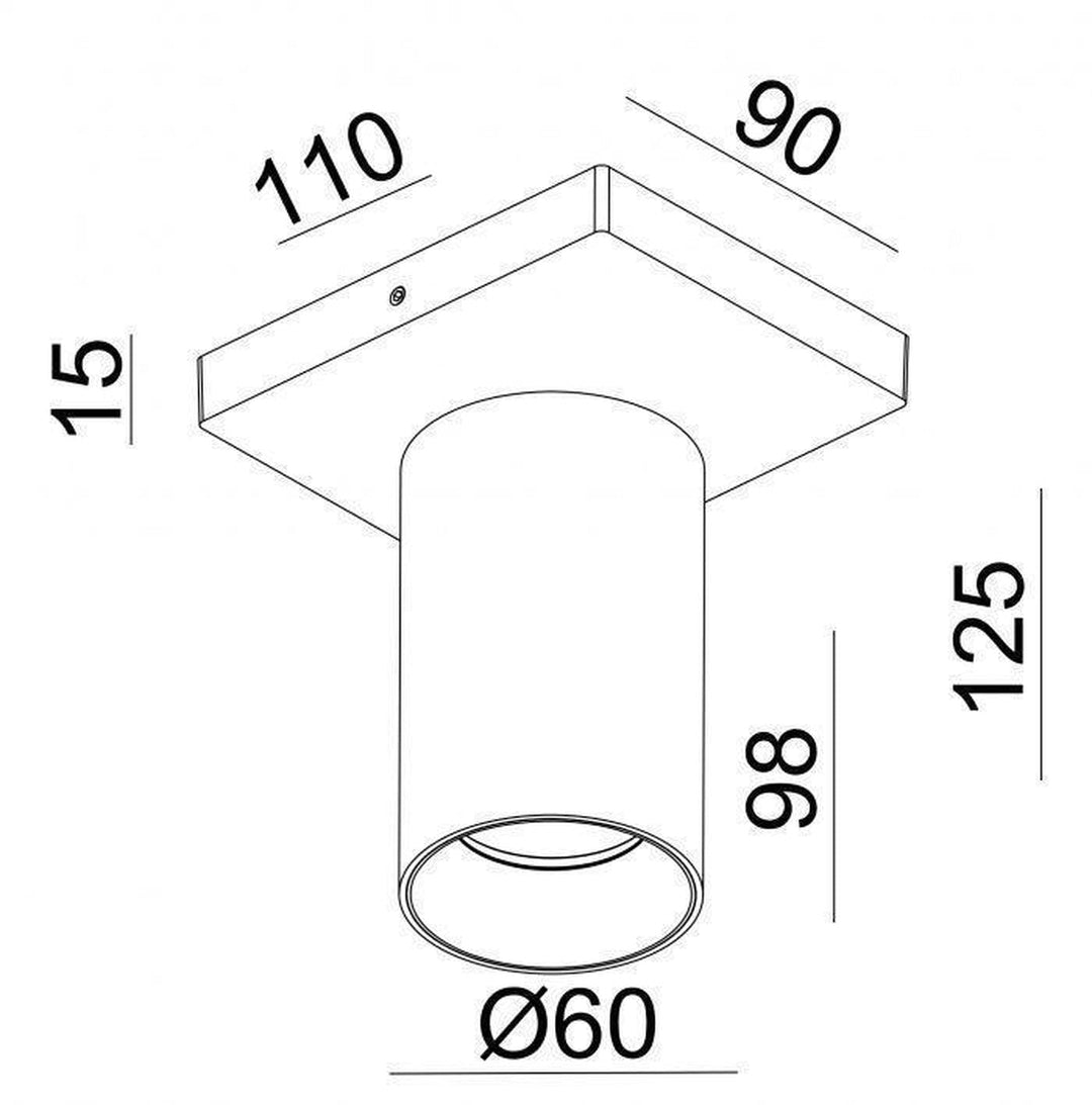 OZ K1 taklampe med 1 spott - hvit/Svart-Taklamper-NorDesign-Hvit / Svart-774490106-Lightup.no