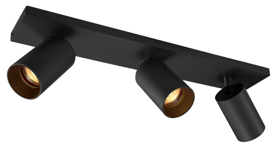 OZ K3 taklampe med 3 spotter og reflektor-Taklamper-NorDesign-Svart-364490005+774490305-Lightup.no