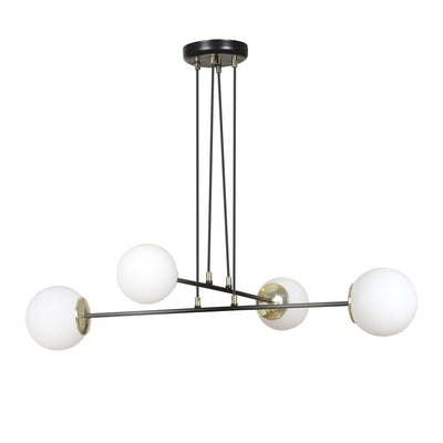 Ognis takpendel 4 lys - Svart/Hvit/Gullfarget-Takpendler-Emibig-966/4-Lightup.no