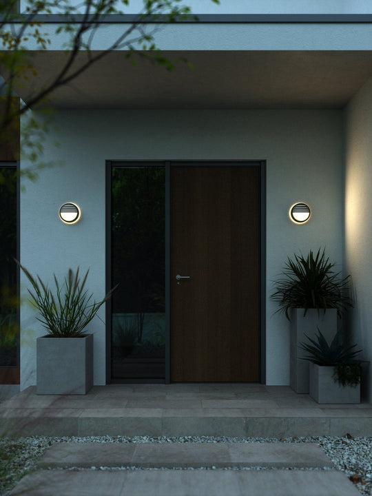 Oliver round vegglampe utendørs IP54 - Svart-Utebelysning vegg veggskjold-Nordlux-Svart-2218261003-Lightup.no