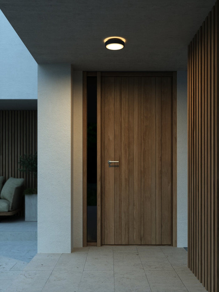 Oliver round vegglampe utendørs IP54 - Svart-Utebelysning vegg veggskjold-Nordlux-Svart-2218261003-Lightup.no