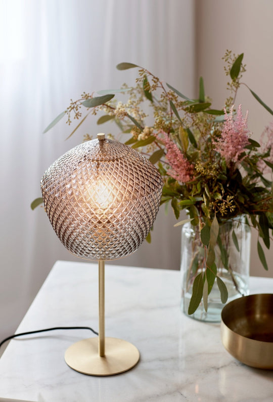Orbiform bordlampe - Messing/Røykfarget-Bordlamper-Nordlux-Messing / Røyk-2010715047-Lightup.no