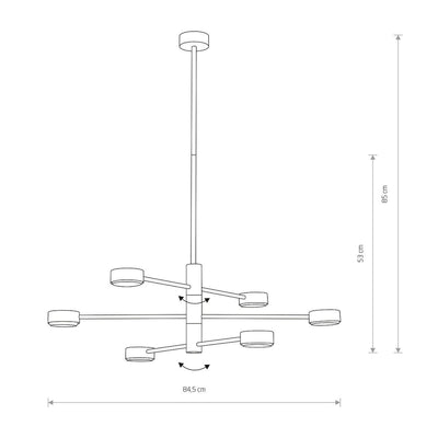 Orbit taklampe 6 - Svart-Taklamper-Nowodvorski-N-7946-Lightup.no
